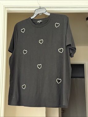 Black  Tee with rhinestone